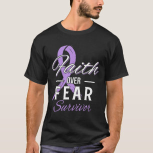 Camiseta Todos Sobrevivente de Câncer Fé Sobre Medo Present