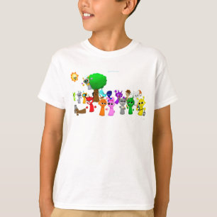 Camiseta Todos Sprunki em 3D Simon Oren Funbot Pinki Wenda