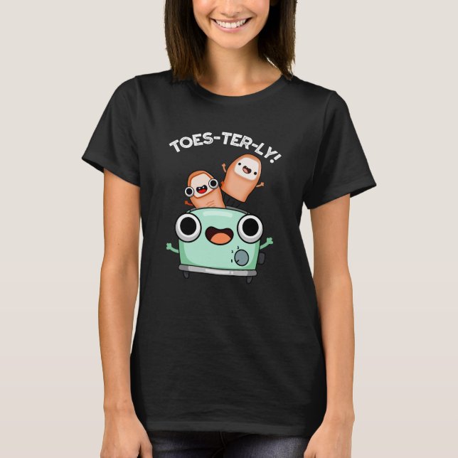 Camiseta Toes totalmente Engraçado Toe Pun Dark BG (Frente)