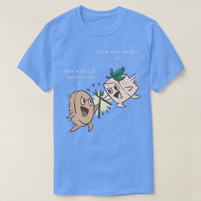 Camiseta Tofu e Comida de amor de feijão-branco (Frente do Design)