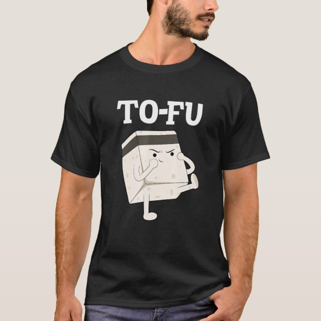 Camiseta tofu   text  pun  wordplay  food  kung fu  vegan (Frente)