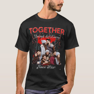 Camiseta Together Since Bootleg Retro Style Custom Photo 