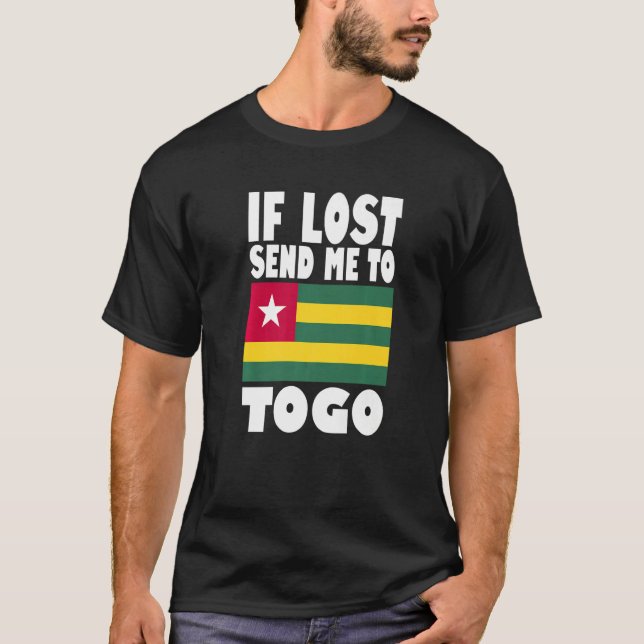 Camiseta Togo Flag Design  If lost send me to Togo Premium (Frente)