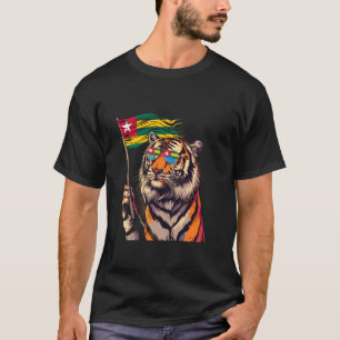 Camiseta Togo Tigre Bandeira do Togo Orgulho Togolês Raízes