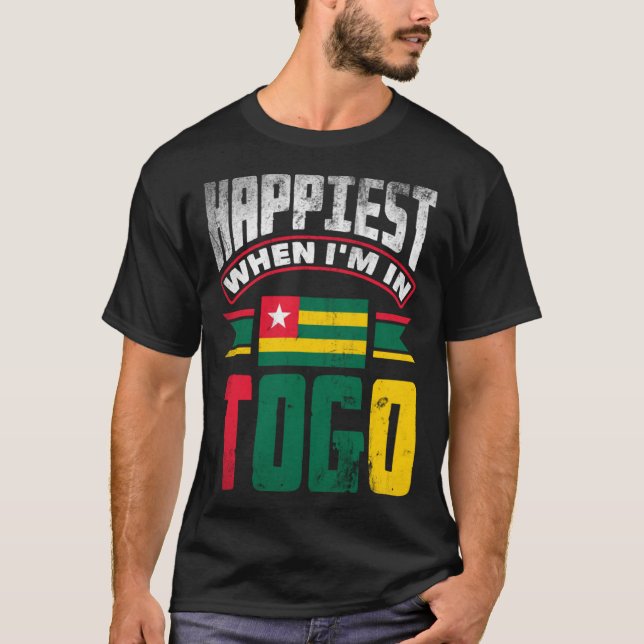 Camiseta Togolese Togo Togolese Flag Happiest When Im In To (Frente)