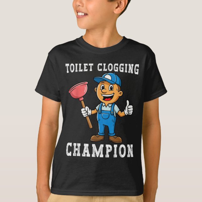 Camiseta Toilet Clogging Chamon Funny Plumber Humor Joke Da (Frente)