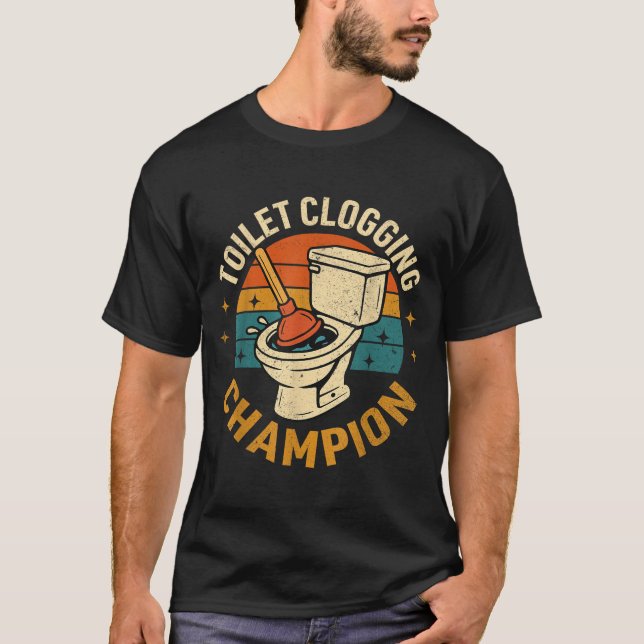 Camiseta Toilet Clogging Chamon Tee Funny Meme  (Frente)
