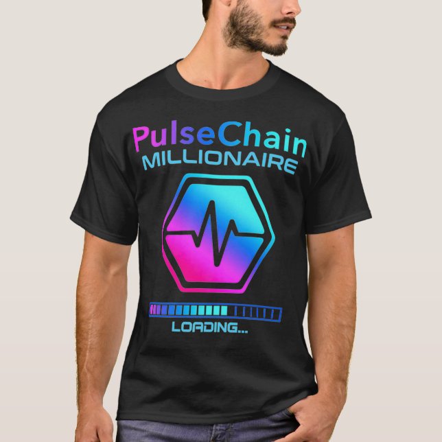 Camiseta Token HEX HODL HEX do PULSECHAIN Crypto Millionair (Frente)