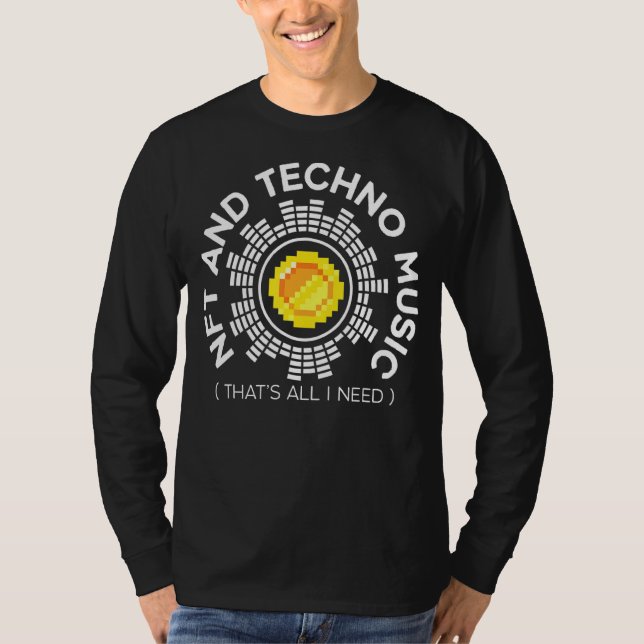 Camiseta Token Não Fungível Da Nft E Da Techno Music Crypto (Frente)