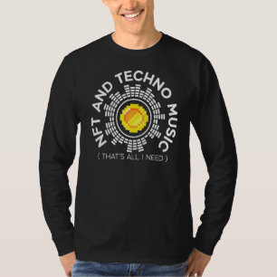Camiseta Token Não Fungível Da Nft E Da Techno Music Crypto