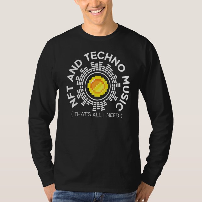 Camiseta Token Não Fungível Da Nft E Da Techno Music Crypto (Frente)