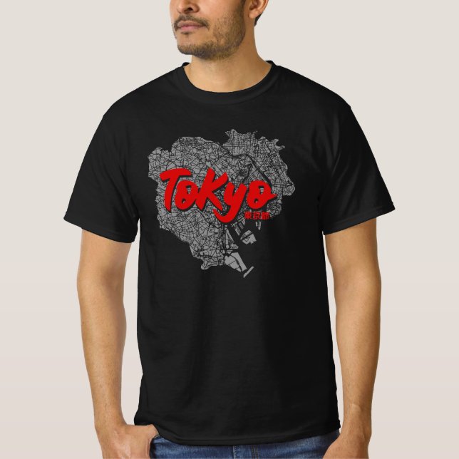 Camiseta Tokyo, Japan City Map  (Frente)