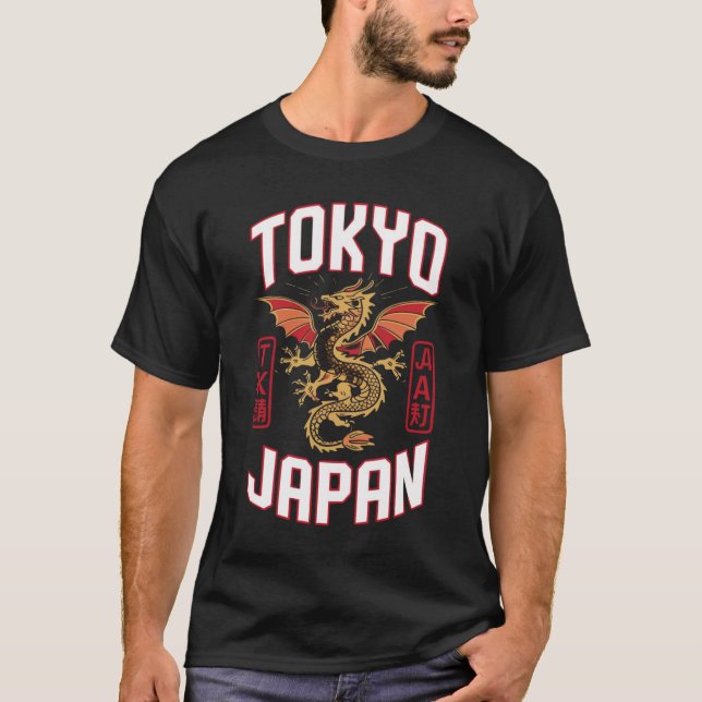 Camiseta Tokyo Japan Dragon - Urban Street Style Tee (Frente)