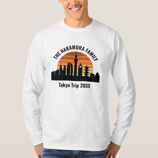 Camiseta Tokyo Japan Sunset Customized Long Sleeve (Frente)
