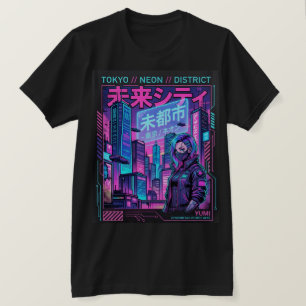 Camiseta Tokyo Neon District Cyberpunk Streetwear