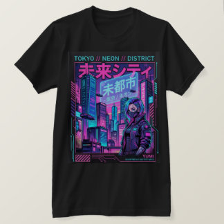 Camiseta Tokyo Neon District Cyberpunk Streetwear