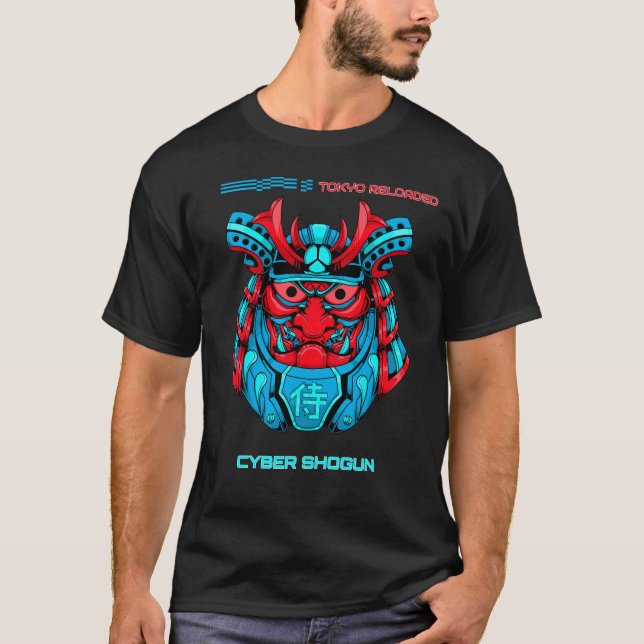 Camiseta Tokyo Reloaded – Cyberpunk Japan Art by BurnCorpo (Frente)