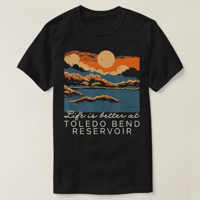 Camiseta Toledo Bend Reservoir Lake Life (Frente do Design)