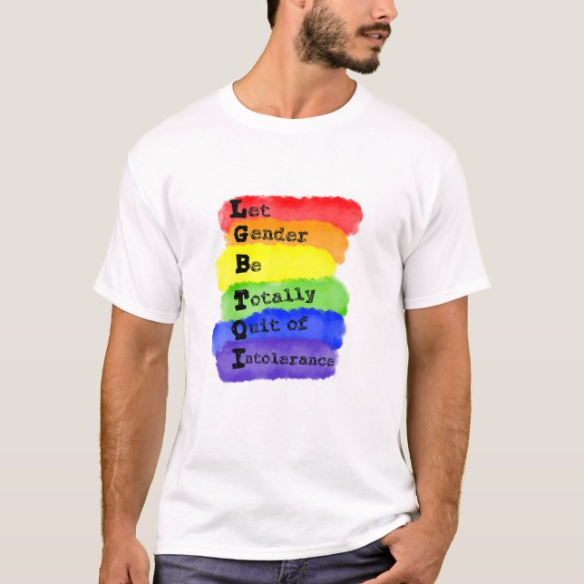 Camiseta Tolerância LGBTQI Gênero LGBT Gay LGBT Lésbica C (Frente)