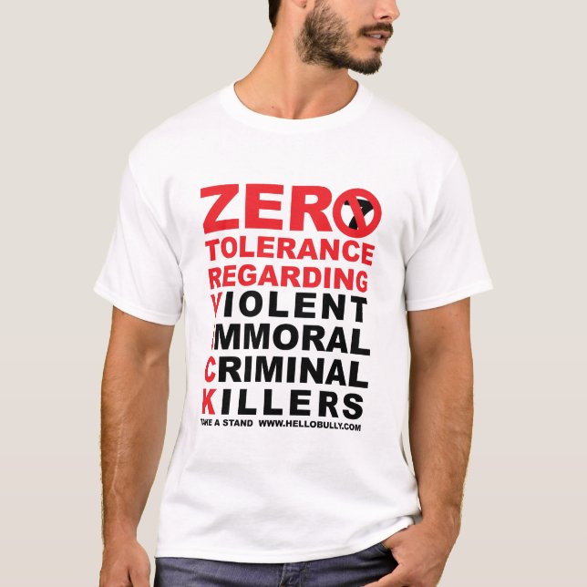 CAMISETA TOLERÂNCIA ZERO (Frente)
