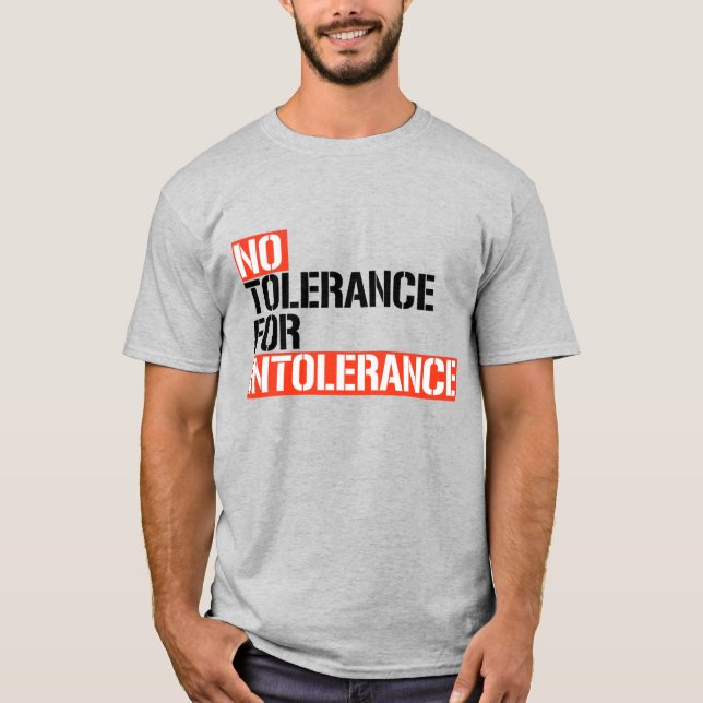 Camiseta Tolerância Zero para Intolerância (Frente)