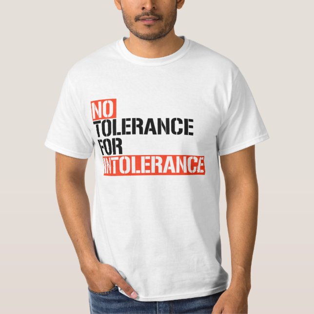 Camiseta Tolerância Zero para Intolerância (Frente)