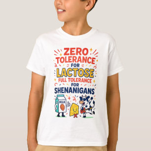 Camiseta Tolerância Zero para Lactose Engraçado