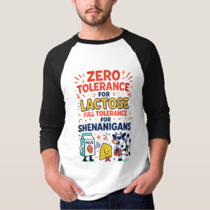 Camiseta Tolerância Zero para Lactose Engraçado