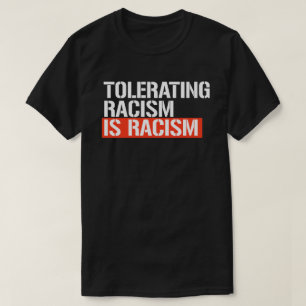 Camiseta Tolerar racismo é racismo autocolante retangular