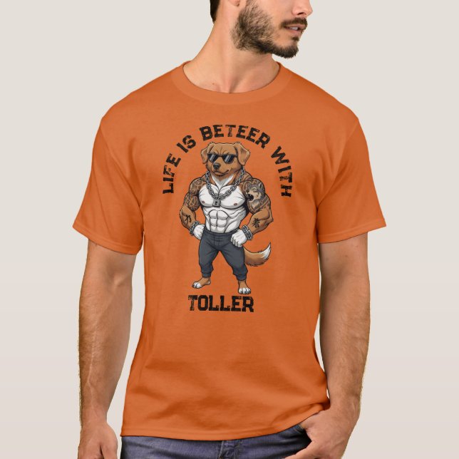 Camiseta Toller Dog, muscular, tattooed, bodybuilder  (Frente)