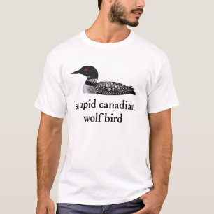Camiseta Tolo Romance de Hockey do Pássaro Lobo Canadense p