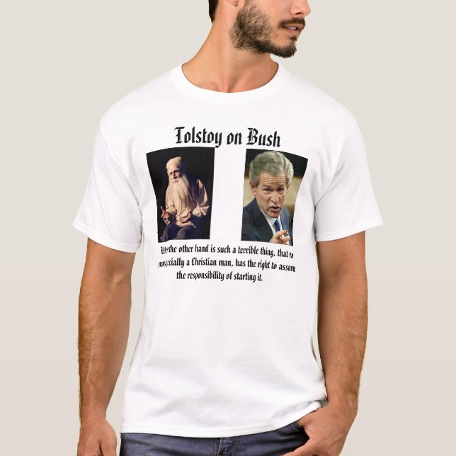 Camiseta Tolstoy, bush_points, guerra por outro lado é… (Frente)