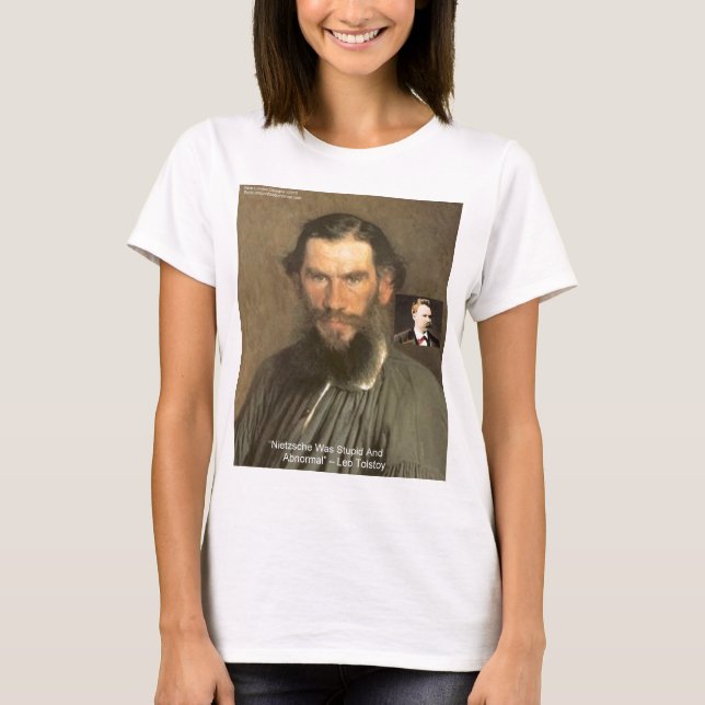 Camiseta Tolstoy "Nietzsche = Estúpido" Oferta De Ofertas C (Frente)