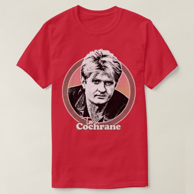 Camiseta Tom Cochrane Retro Style Fan Art Design (Frente do Design)