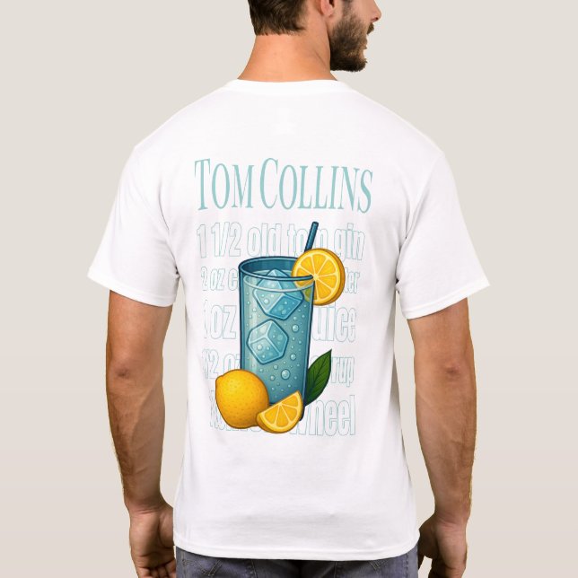 Camiseta Tom Collins T-Shirt – Classic Gin Cocktail (Verso)