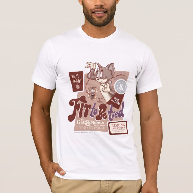 Camiseta Tom e Jerry Ajustados de serem amarrados (Frente)