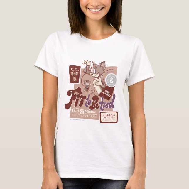 Camiseta Tom e Jerry Ajustados de serem amarrados (Frente)