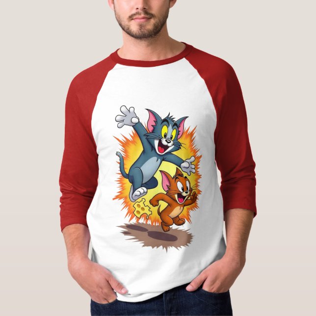 Camiseta Tom e Jerry Clássico Cartoon Chase (Frente)