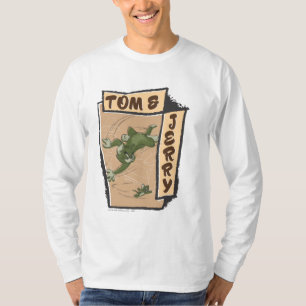 Camiseta Tom e Jerry em um sofá bronzeado