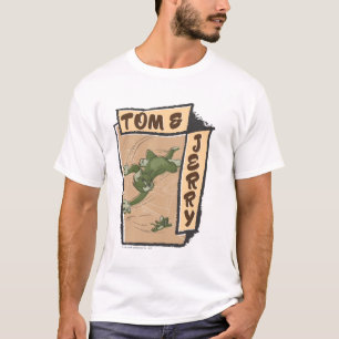 Camiseta Tom e Jerry em um sofá bronzeado