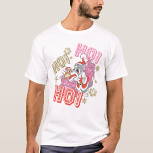Camiseta Tom e Jerry "Ho! Ho! Ho!" Entrega de presentes de