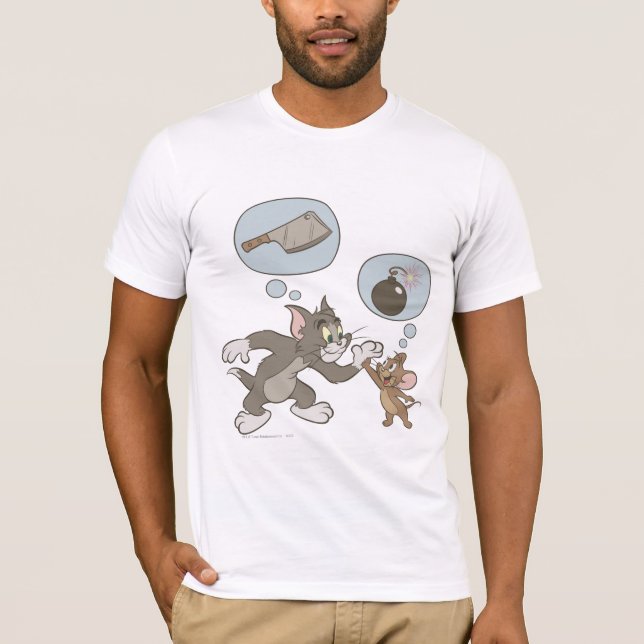Camiseta Tom e Jerry Mau Pensamentos (Frente)
