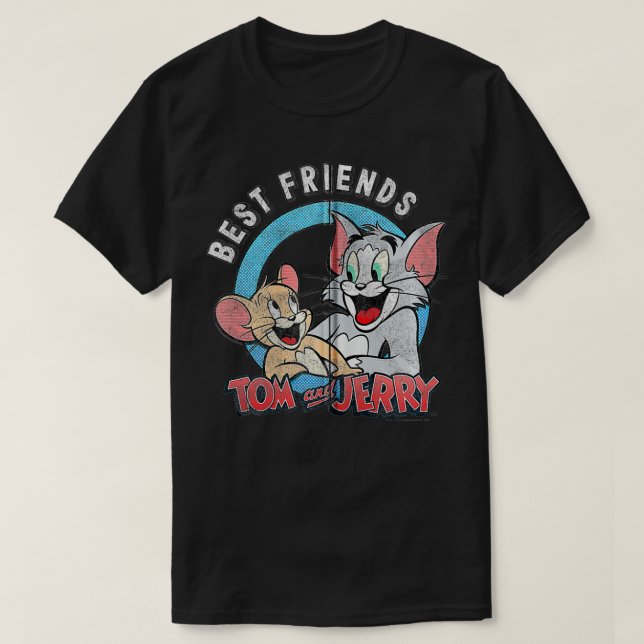 Camiseta Tom E Jerry Melhores Amigos Retrair Zip (Frente do Design)