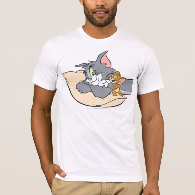 Camiseta Tom e Jerry no Travesseiro (Frente)