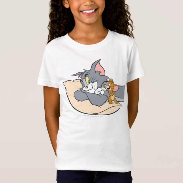 Camiseta Tom e Jerry no Travesseiro (Frente)