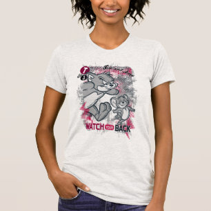 Camiseta Tom e Jerry olham sua parte traseira
