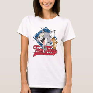 Camiseta Tom E Jerry   Tom E Jerry Sobre O Diamante De Base