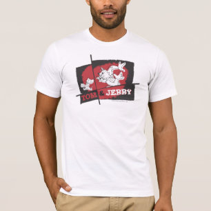 Camiseta Tom e Jerry vermelhos e pretos