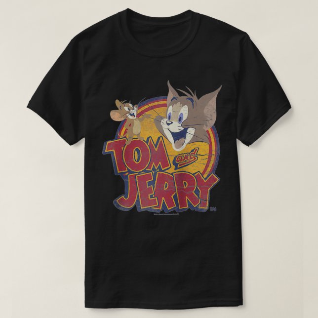 Camiseta Tom e Jerry Water Danificam cores (Frente do Design)
