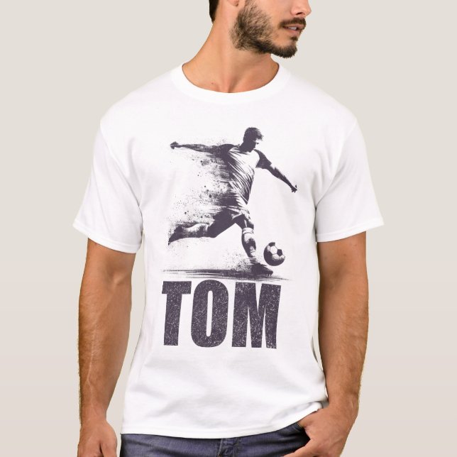 Camiseta Tom Futebol Meninos Personalizado Primeiro Nome To (Frente)